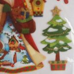 Naklejki Świąteczne Samoprzylepne - Mikołaj z Prezentami 50cm - Bezpieczne dla Dzieci, Do Dekoracji Okien i Mebli - obrazek 3