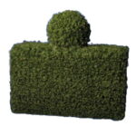 Zielona Dekoracja Ogrodowa: Żywopłot z Kulą i Możliwością Oświetlenia