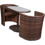 Zestaw Komfortowych Mebli Technorattanowych 2+1 z Poduchami - Optymalizacja Przestrzeni, Kolor Brązowy - obrazek 2