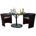 Zestaw Komfortowych Mebli Technorattanowych 2+1 z Poduchami - Optymalizacja Przestrzeni, Kolor Brązowy