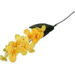 Sztuczny Storczyk na Gałązce, 67 cm, Kolor Żółty - Do Dekoracji Wnętrza - obrazek 3