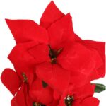 Bukiet 5 dużych POINSECJI WELUROWYCH 55 cm KOLOR CZERWONY - obrazek 2