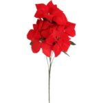 Bukiet 5 dużych POINSECJI WELUROWYCH 55 cm KOLOR CZERWONY