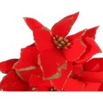 Bukiet 7 POINSECJI Z BROKATEM 33 cm KOLOR CZERWONY - obrazek 2