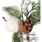 PIK GAŁĄZKA ozdobna z jabłkiem ośnieżona 24 CM biała - obrazek 2