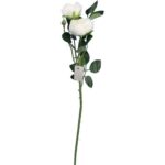 Gałązka Dekoracyjna z 3 Mini Piwoniami Sztucznymi, Kolor Biały, 65 cm