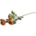 Gałązka 3 mini piwonii 65 cm kolor jasno brązowy - obrazek 3