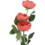 Różowa gałązka z 3 mini piwoniami 65cm do dekoracji wnętrz i nagrobków - obrazek 2