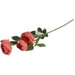 Różowa gałązka z 3 mini piwoniami 65cm do dekoracji wnętrz i nagrobków - obrazek 3