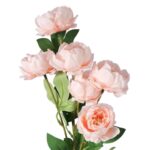 Gałązka z 6 Sztucznych Piwonii w Kolorze Łososiowym - Dekoracja Wysokiej Jakości - obrazek 2