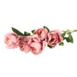 Sztuczna gałązka z 6 pudrowo-różowymi piwoniami - dekoracja wysokiej jakości - obrazek 3