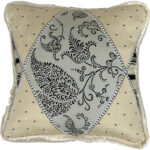 Elegancka Poszewka Gobelinowa w Kolorze Biało-Czarnym z Satynowym Wykończeniem
