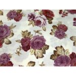 Elegancki Komplet Pościeli Satynowej z Bawełny, Biały z Czerwonymi Kwiatami - obrazek 2