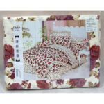 Elegancki Komplet Pościeli Satynowej z Bawełny, Biały z Czerwonymi Kwiatami - obrazek 3