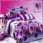 Elegancka satynowa pościel bawełniana w kolorze różowo-filotetowym