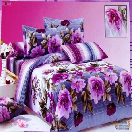 Elegancka satynowa pościel bawełniana w kolorze różowo-filotetowym