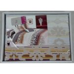 Elegancki Komplet Pościeli Satynowej w Odcieniach Bieli i Brązu - obrazek 3