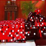 Elegancki Komplet Pościeli Satynowej w Kolorze Czerwono-Czarnym