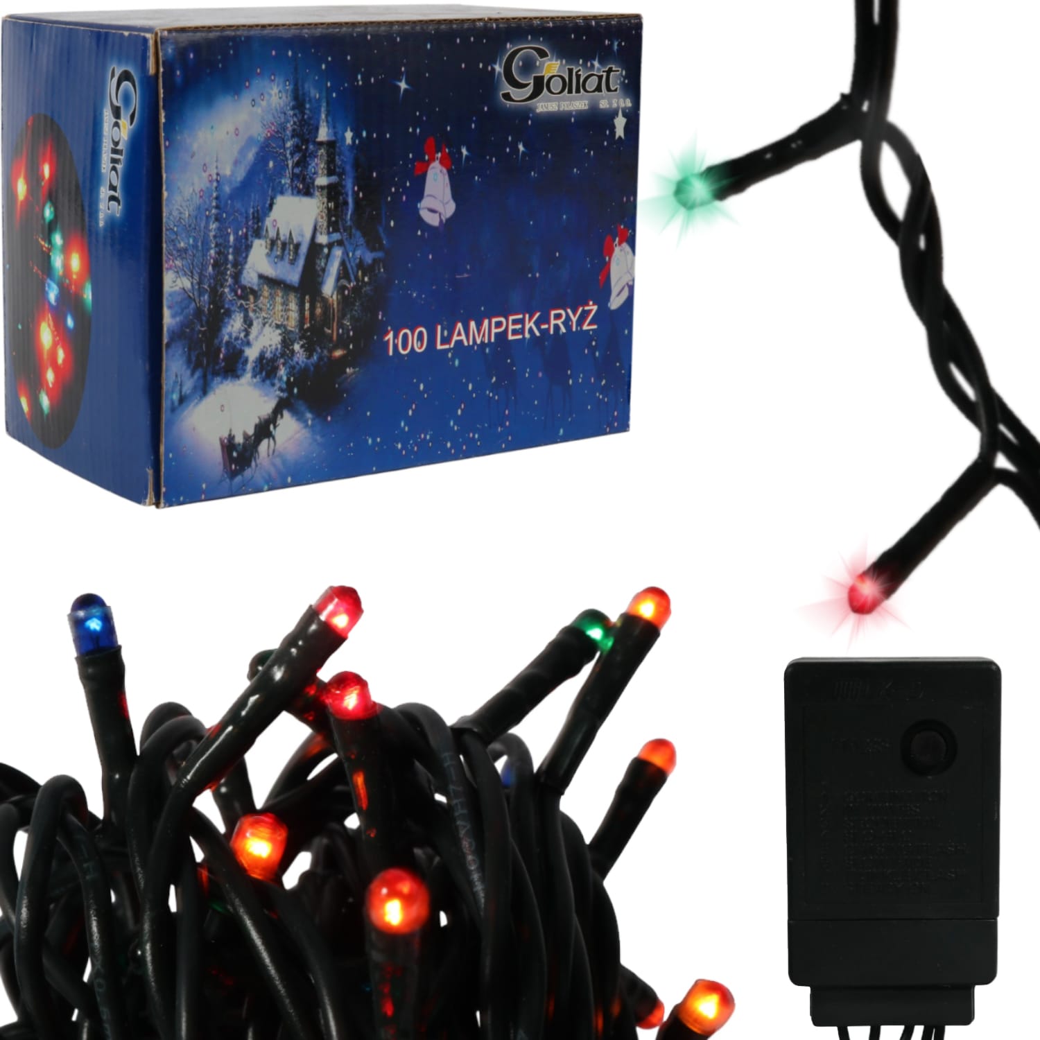 PR-100CL-2 LAMPKI CHOINKOWE 100 LED TYPU RYŹ Z PROGRAMATOREM MULTICOLOR - obrazek 1