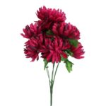 Sztuczne Chryzantemy w Bukiecie Bordowy 60cm - Dekoracja na Święto Zmarłych