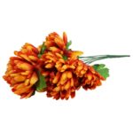 BUKIET CHRYZANTEM 60CM PREMIUM KOLOR POMARAŃCZOWY - obrazek 2