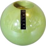 Świecznik ceramiczny w kolorze oliwkowym 11x11x10 cm