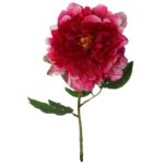 Piwonia Sztuczna Wielkości 74cm w Kolorze Ciemno Różowym - obrazek 2