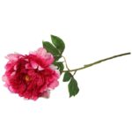 Piwonia Sztuczna Wielkości 74cm w Kolorze Ciemno Różowym - obrazek 3