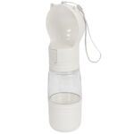 BUTELKA TURYSTYCZNA DLA PSA POIDŁO PRZENOŚNE Z POJEMNIKIEM NA KARMĘ 3W1 BIAŁA - obrazek 2