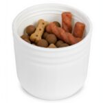 BUTELKA TURYSTYCZNA DLA PSA POIDŁO PRZENOŚNE Z POJEMNIKIEM NA KARMĘ 3W1 BIAŁA - obrazek 3