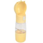 BUTELKA TURYSTYCZNA DLA PSA POIDŁO PRZENOŚNE Z POJEMNIKIEM NA KARMĘ 3W1 ŻÓŁTA - obrazek 3