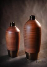 Wazon brązowy wysoki owalny 15x15x35 cm - obrazek 2