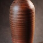 Wazon brązowy wysoki owalny 15x15x35 cm