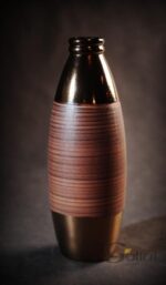 Mały Owalny Wazon Brązowy - 11x11x28 cm - Część Dwuczęściowej Kolekcji