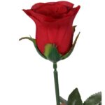 Sztuczna Róża Czerwona w Pąku - 70 cm - obrazek 3