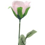 Róża w pąku, sztuczna, jasno-różowa, 70 cm. - obrazek 3