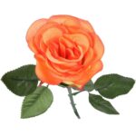 Sztuczna Róża w Pąku Koloru Pomarańczowego - 70 cm - obrazek 2