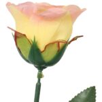 Sztuczna Róża w Pąku Koloru Żółtego - 70 cm - obrazek 3