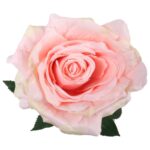 Gałązka sztucznej rozwiniętej róży z kolcami w kolorze łososiowym 70 cm - obrazek 2