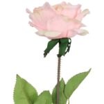 Gałązka sztucznej rozwiniętej róży z kolcami w kolorze łososiowym 70 cm - obrazek 3