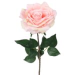 Gałązka sztucznej rozwiniętej róży z kolcami w kolorze łososiowym 70 cm