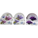 Komplet 6 drewnianych podkładek pod filiżankę z kwiecistym wzorem - obrazek 3