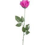 Sztuczna róża pojedynka w kolorze ciemno-różowym 68 cm - obrazek 2