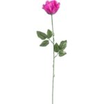 Sztuczna róża pojedynka w kolorze ciemno-różowym 68 cm - obrazek 3