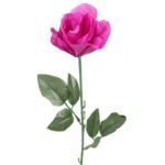 Sztuczna róża pojedynka w kolorze ciemno-różowym 68 cm