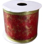 Czerwona wstążka świąteczna o szerokości 6cm i długości 270cm