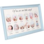 Niebieska Ramka Pamiątkowa na Zdjęcia i Odciski Rączki oraz Stópki Dziecka z Tuszem - obrazek 2