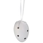 Jajka plastikowe zawieszki zestaw 6 sztuk 6 cm biało czarne - obrazek 2
