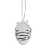 Jajka plastikowe zawieszki zestaw 6 sztuk 6 cm biało czarne - obrazek 3