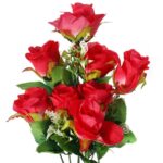 Elegancki Sztuczny Bukiet 9 Róż w Ciemnym Odcieniu Różu - Dekoracja na Cały Rok - obrazek 2